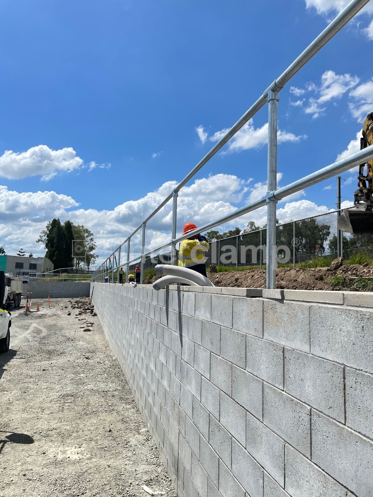 Key clamp fittings from Interclamp used to construct guardrails at Park and Ride site in Victoria, Australia